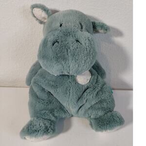 GUND Baby Oh So Snuggly Hippo Hippopotamus Large Plush Stuffed Animal Teal 12.5"